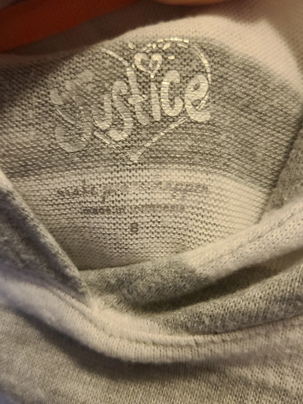 Justice Gray & White Striped Hooded Top